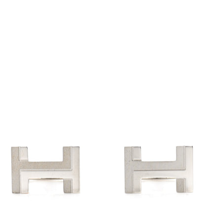 Hermes Palladium H Au Carre Cufflinks Silver 1 of 5