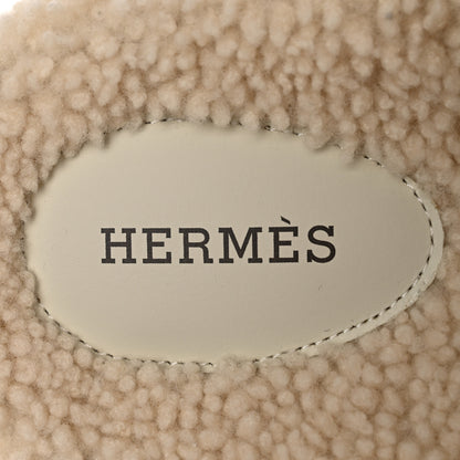 Hermes Woolskin Womens Chypre Sandals 40 Ecru 6 of 9