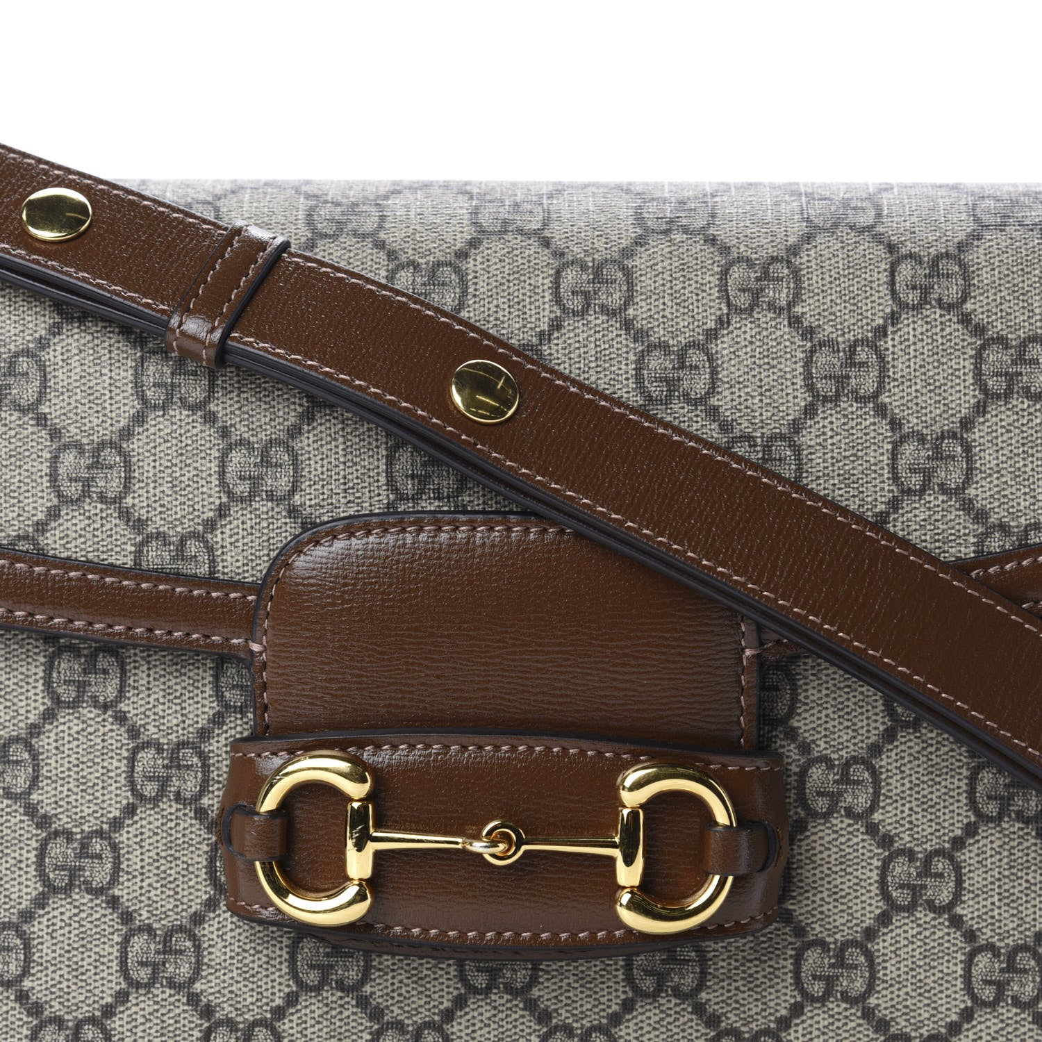 Gucci GG Supreme Monogram Horsebit 1955 Shoulder Bag Beige Brown Sugar 10 of 10