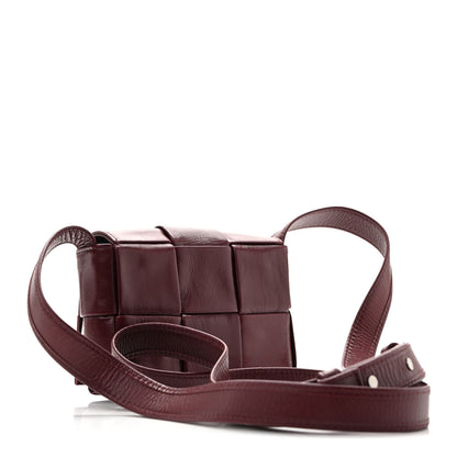 Bottega Veneta Paper Calfskin Maxi Intreccio Extra Mini Cassette Crossbody Bag Burgundy 3 of 11