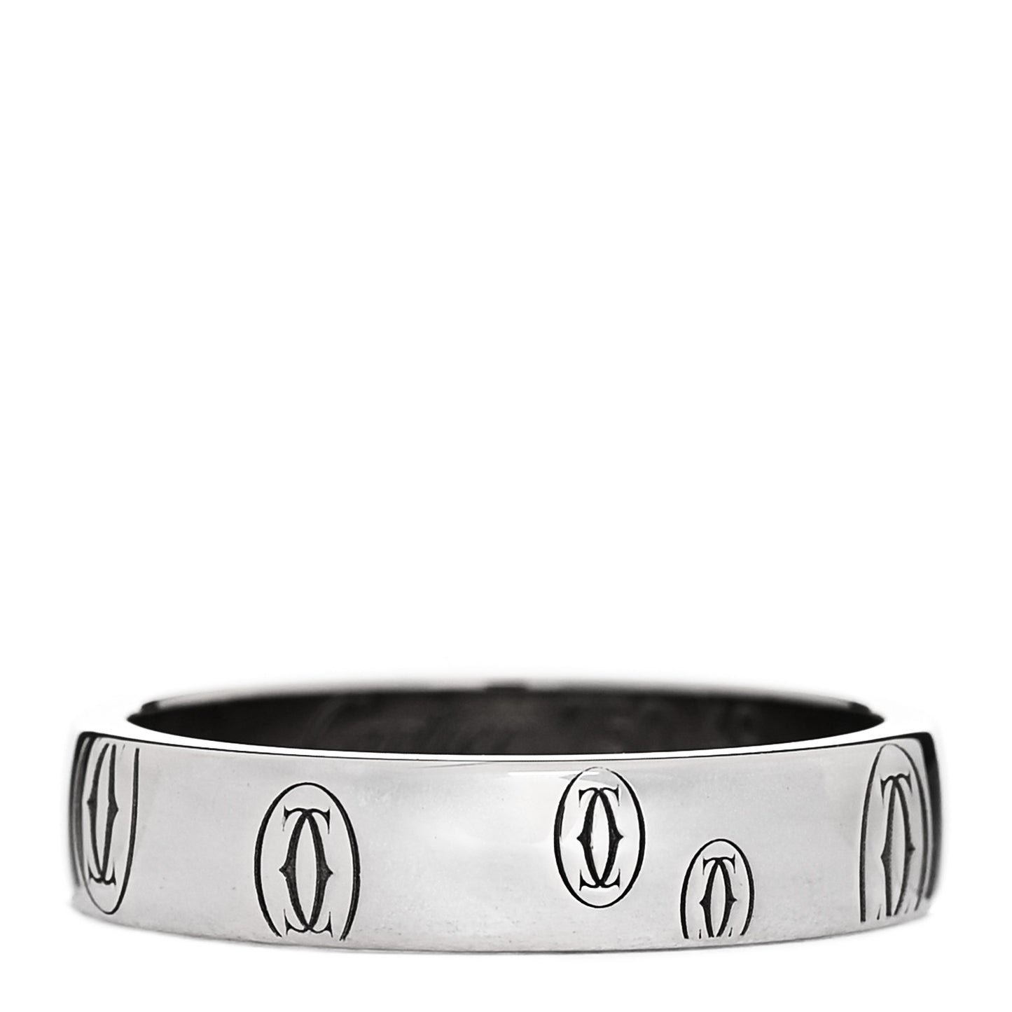 18K White Gold 4mm Happy Birthday Band Ring 49 5