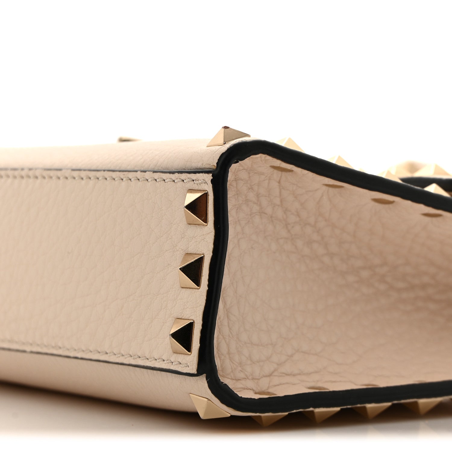 Valentino Garavani Pebbled Calfskin Medium Rockstud Flip Lock Crossbody Bag  Light Ivory 9 of 10
