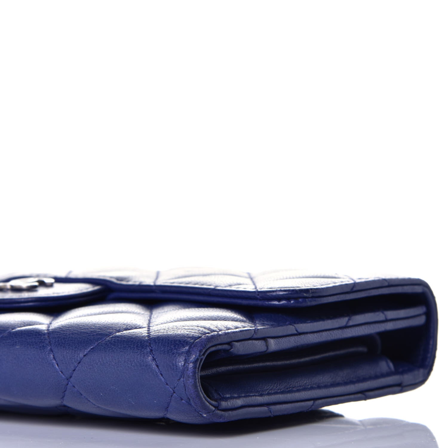 Chanel Lambskin Quilted Large Flap Wallet Navy 9 of 10
