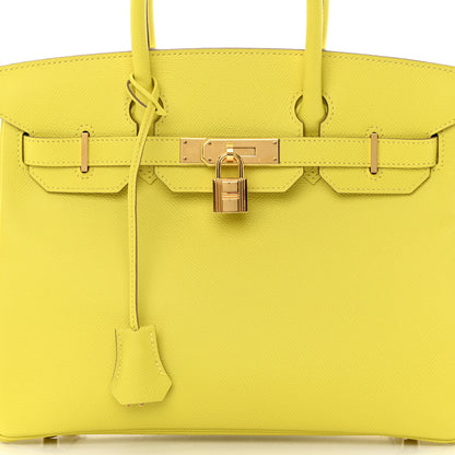 Hermes Epsom BIRKIN 30 Lime 8 of 16