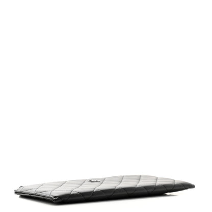 Chanel Lambskin Quilted Zip Pouch Black 4 of 8