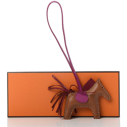 Hermes Milo Lambskin Grigri Rodeo Horse Bag Charm PM Gold Rubis Rose Poupre 4 of 4