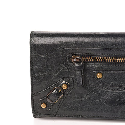 Balenciaga Agneau Classic Gold Hardware Money Wallet Black 9 of 18