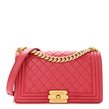 Chanel Lambskin Quilted Medium Boy Flap Red 1 of 10