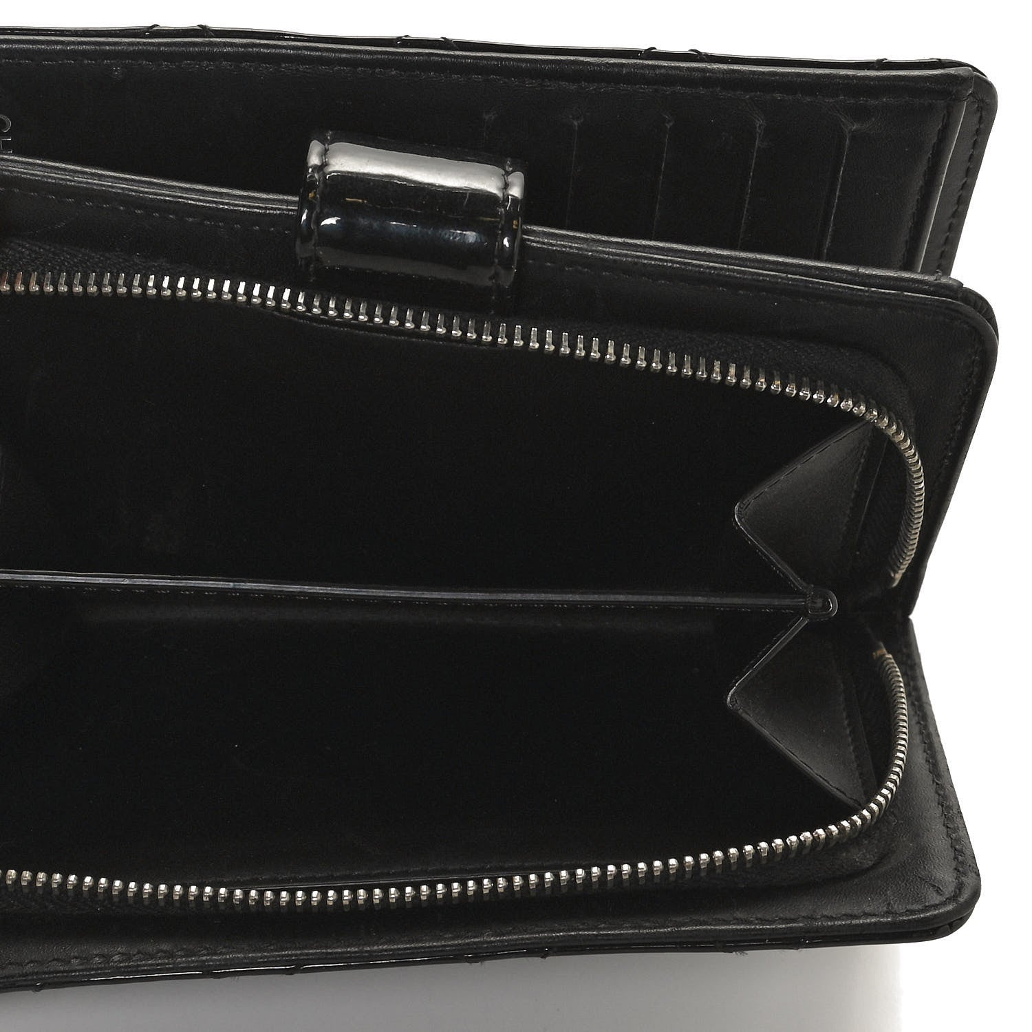 Chanel Patent Quilted Zip Pocket Wallet Black 8 of 11
