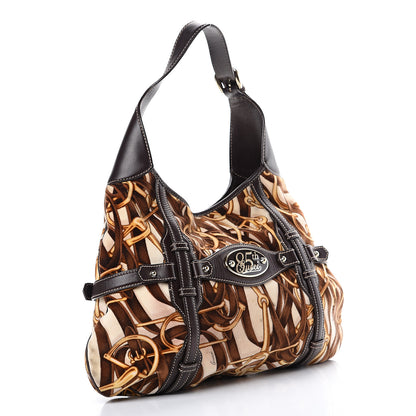 Gucci Velvet Large Horsebit 85th Anniversary Hobo Brown 2 of 10