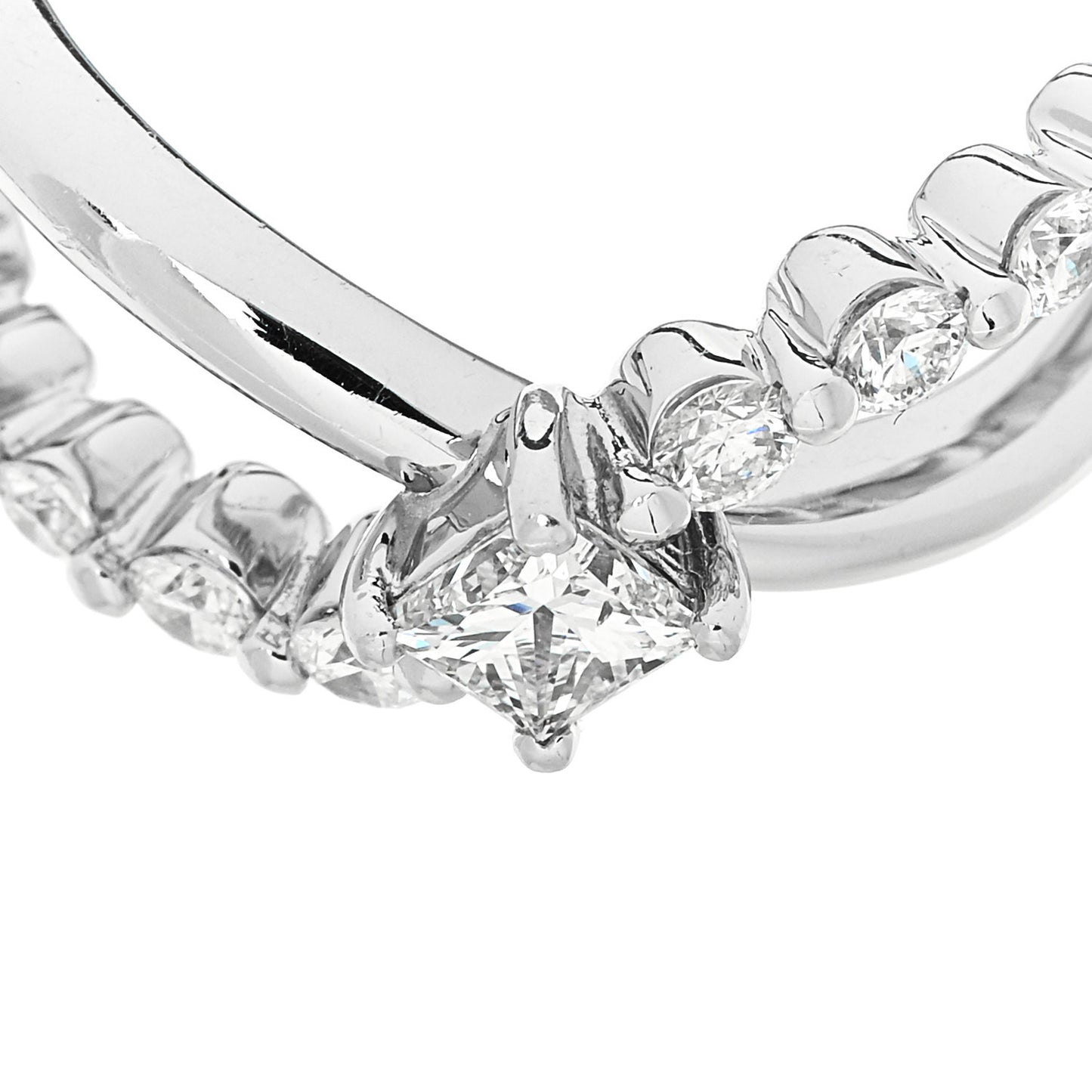 Platinum Diamond .69 Crossover Ring 53 6.5