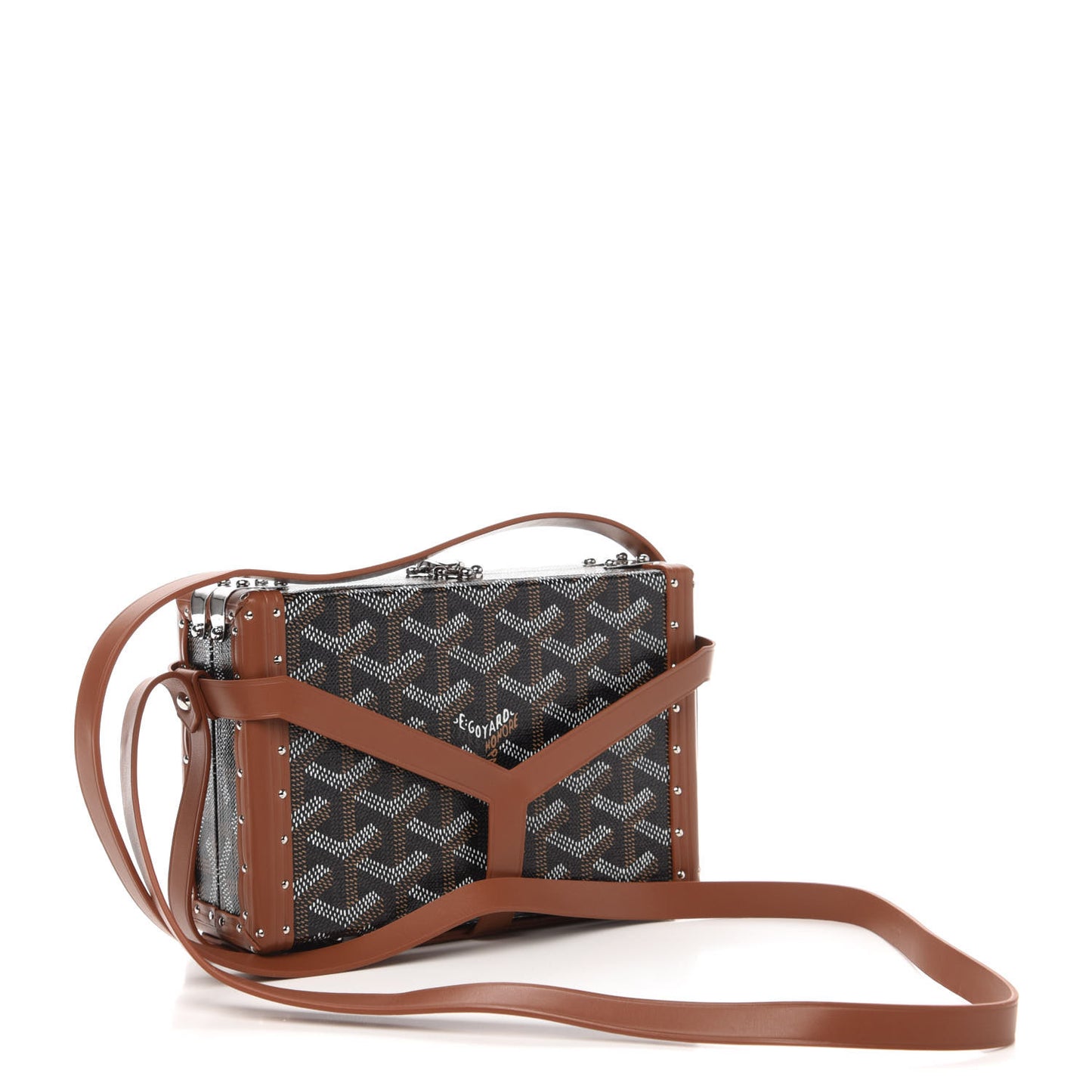 Goyardine Minaudiere Trunk Bag Black Gold