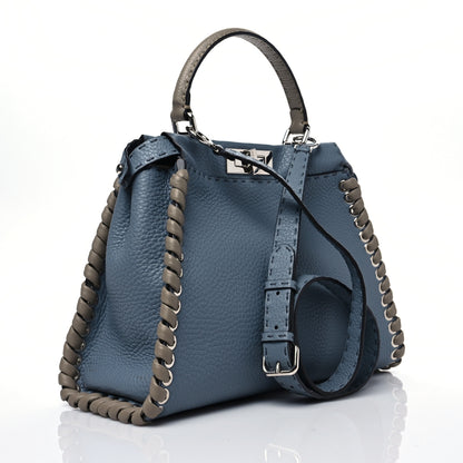 Fendi Cuoio Romano Selleria Vitello Dolce Lace Up Medium Peekaboo Iconic Satchel Nube Corda Tortora 3 of 8