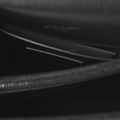 Saint Laurent Sheepskin Matelasse Chevron Monogram Monochrome Medium College Bag Black 8 of 9