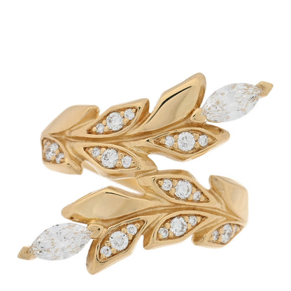 Tiffany 18K Yellow Gold Diamond Victoria Vine Bypass Ring 49 5 1 of 5