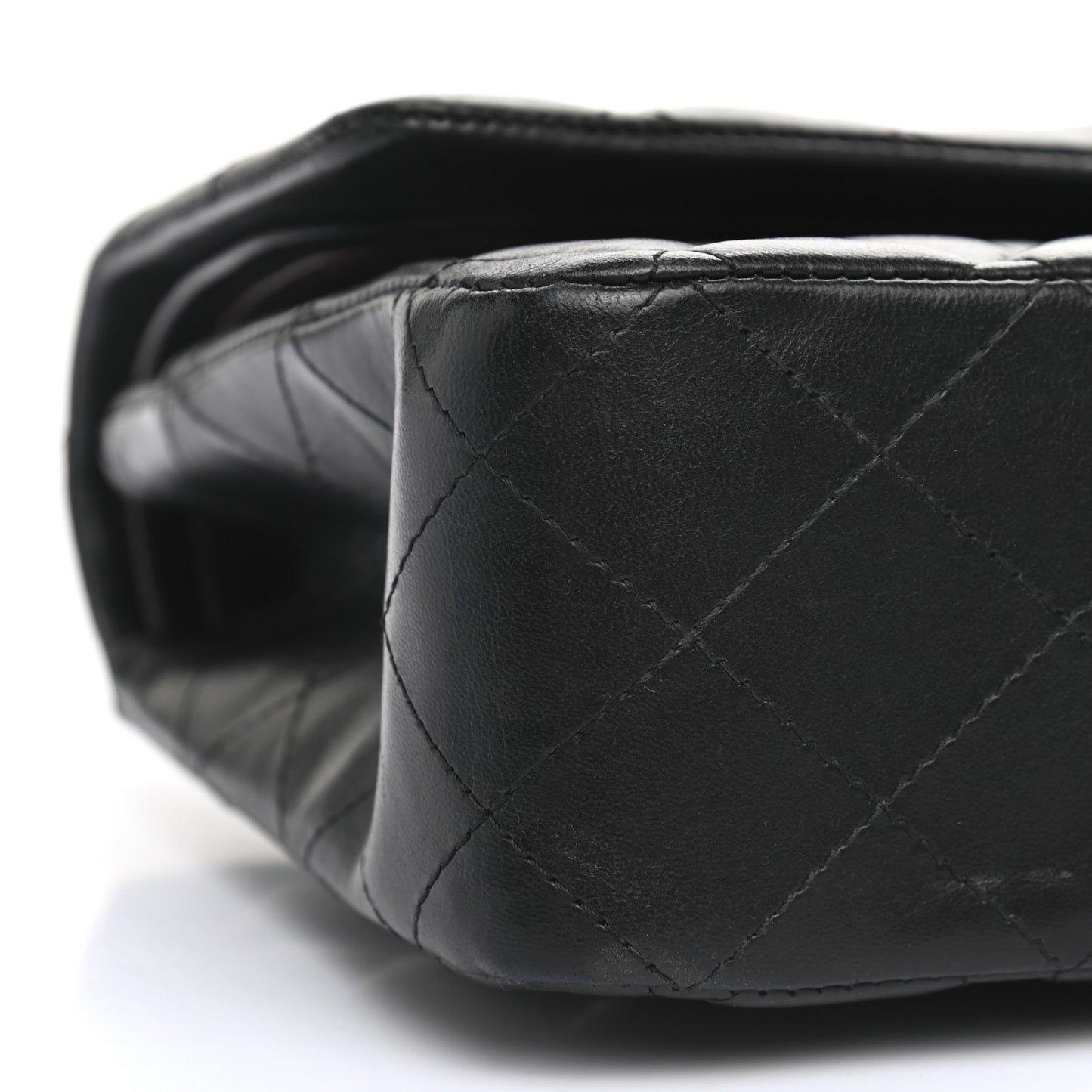 Lambskin Quilted Medium Double Flap Black