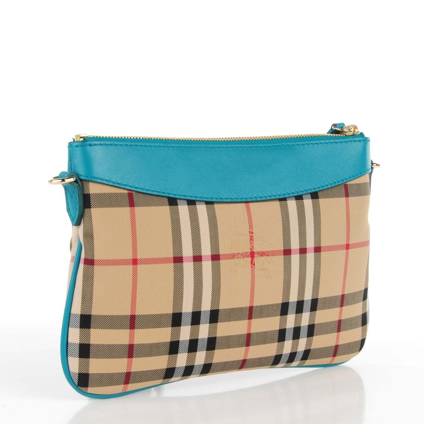 Horseferry Check Peyton Crossbody Clutch Bag Aqua