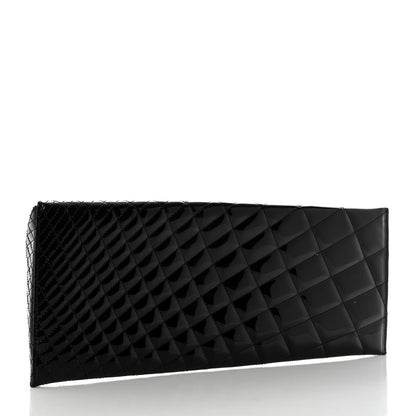 Chanel Patent Geometric Quilted Large Kaleidoscope Clutch Black 2 of 9