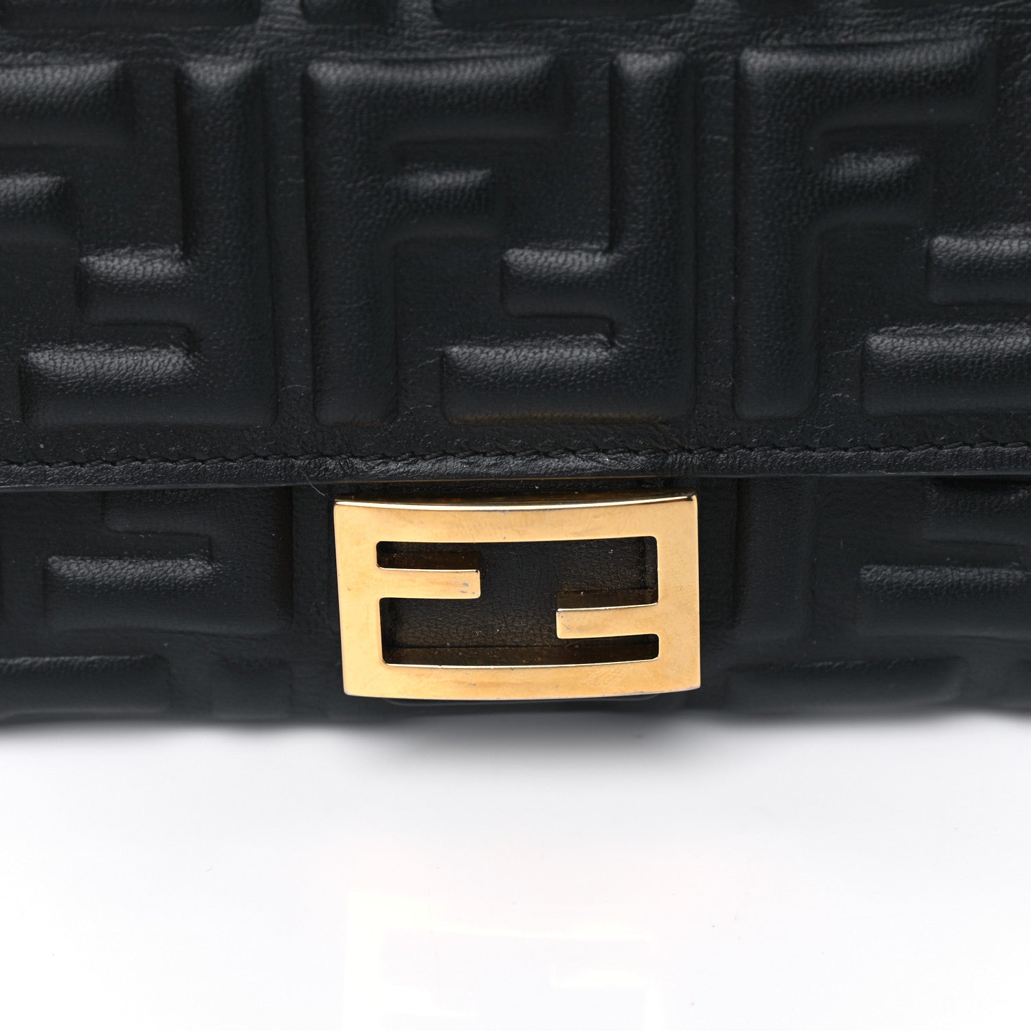 Fendi Nappa Matisse FF Embossed Continental Wallet On Chain Black 12 of 12