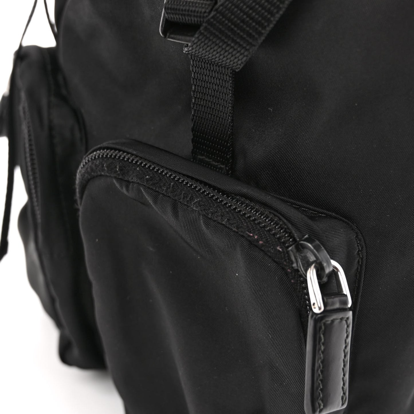 Tessuto Nylon Vela Small Double Buckle Backpack Black