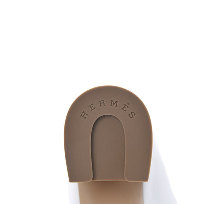 Hermes Calfskin Blossom Mules 38 White 8 of 9
