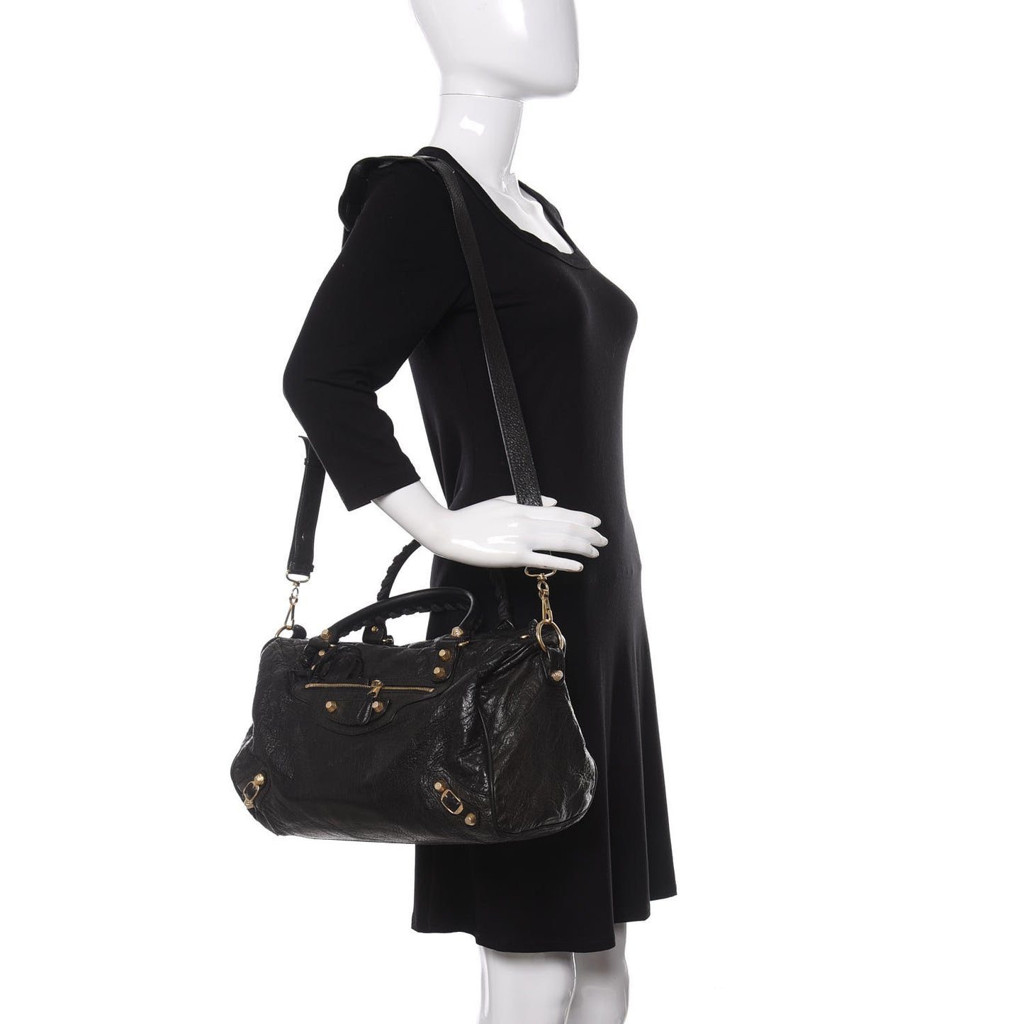 Agneau Giant 12 Gold Hardware Boston Black