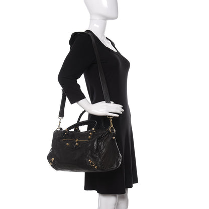 Balenciaga Agneau Giant 12 Gold Hardware Boston Black 2 of 12