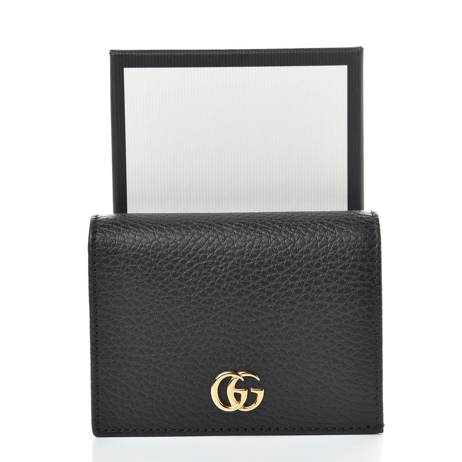 Gucci Pebbled Calfskin GG Marmont Card Case Black 8 of 8