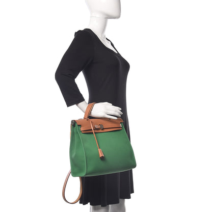 Hermes Vache Hunter Toile Herbag Zip 31 PM Cactus Natural 3 of 18
