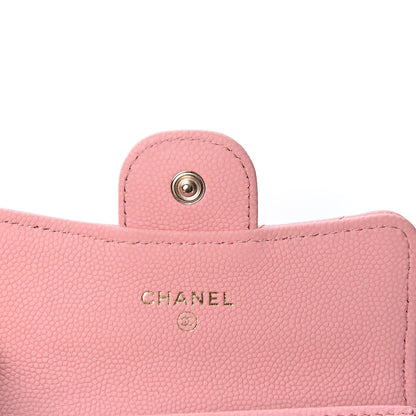 Chanel Matte Caviar Chevron Quilted Flap Card Holder Pink 7 of 10