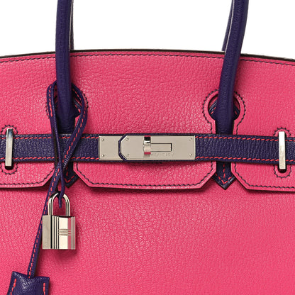 Hermes Chevre Mysore Horseshoe Birkin 30 Rose Shocking Iris 8 of 17