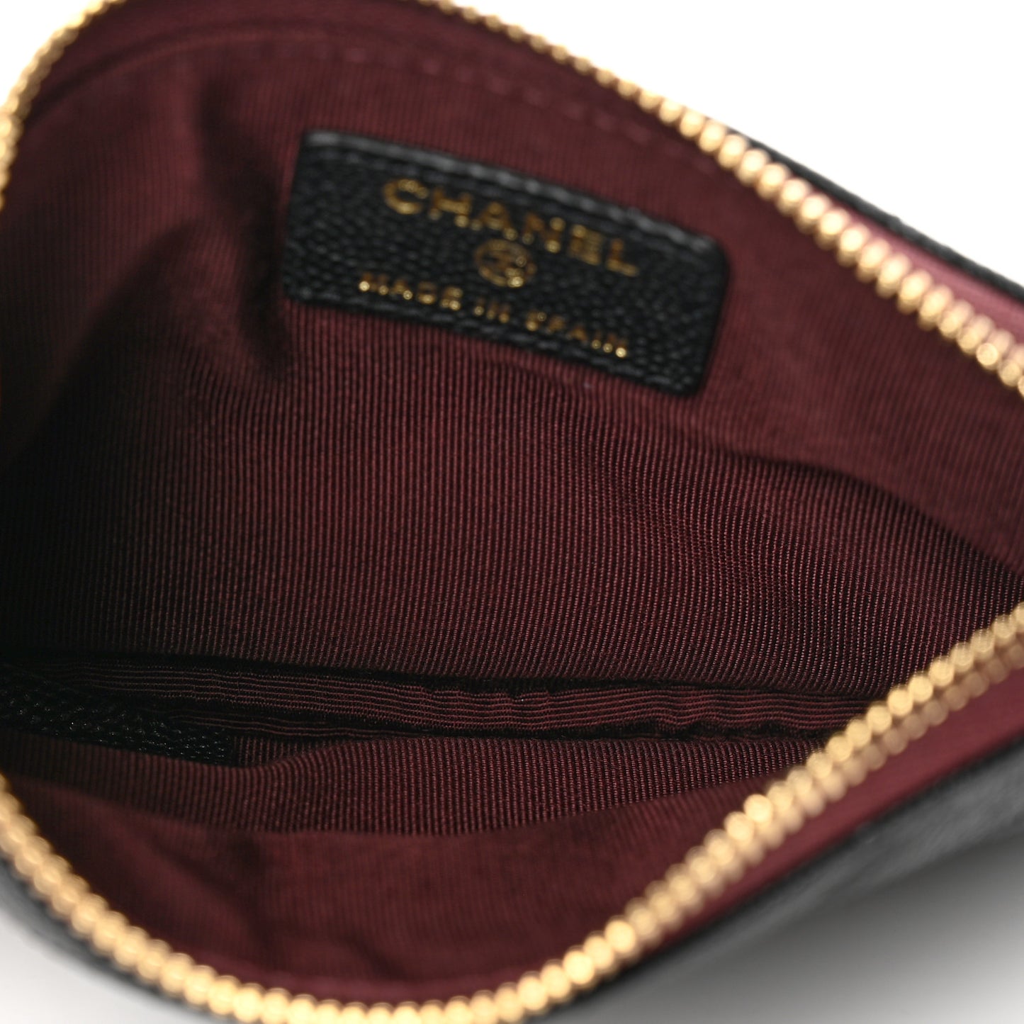 Caviar Quilted Small Cosmetic Case Black