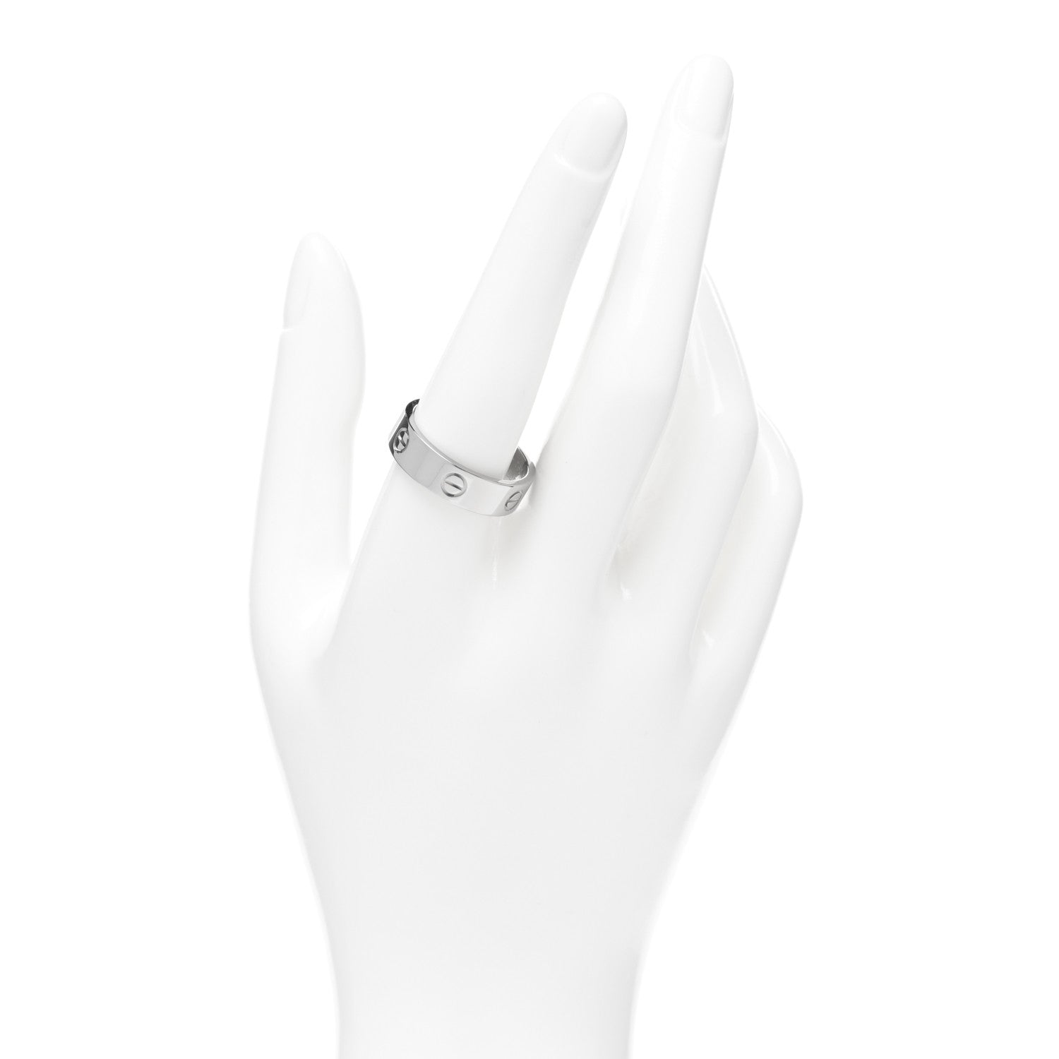 Cartier 18K White Gold 5.5mm LOVE Ring 61 9.75 2 of 5