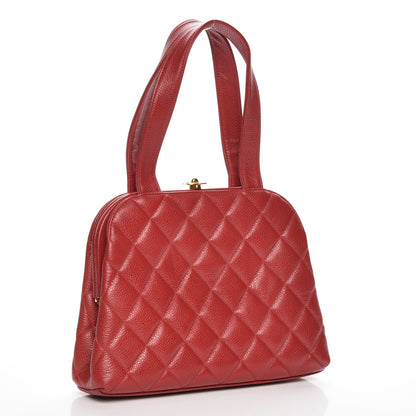 Chanel Caviar Quilted Frame Bag Red 3 of 8