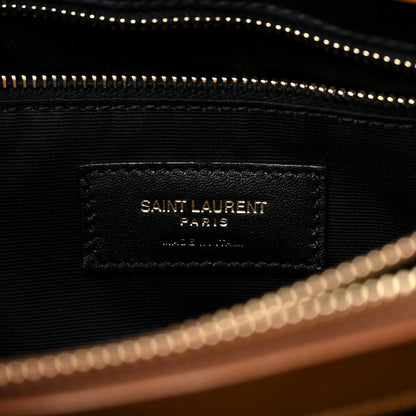 Saint Laurent Calfskin Y Quilted Monogram Medium Loulou Chain Satchel Dark Natural 7 of 10