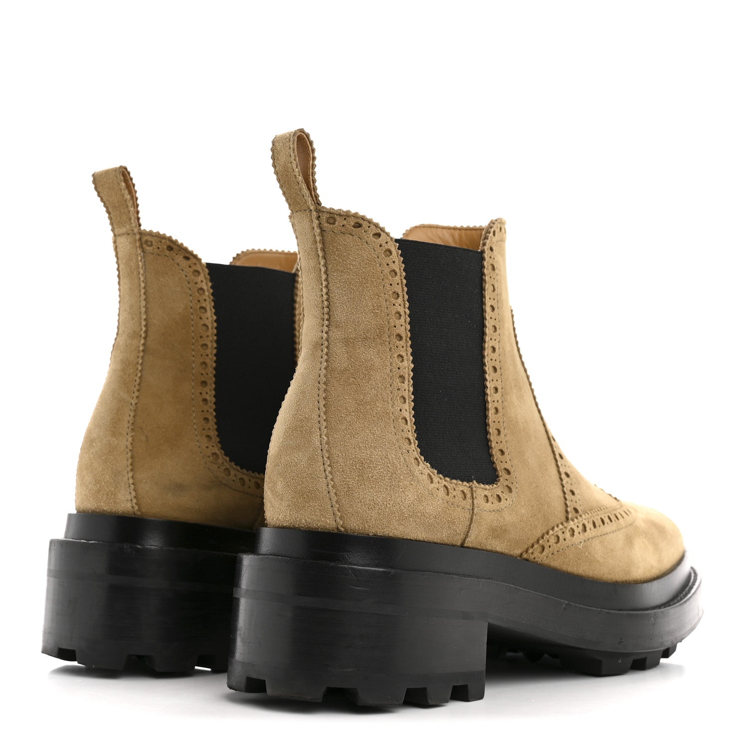 Hermes Suede Goatskin Chelsea Ankle Boots 37 Beige Gobi 5 of 13