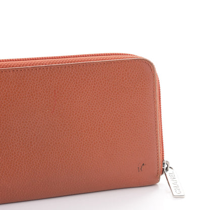 Chanel Caviar Large Timeless CC Gusset Zip Around Wallet Dark Orange 9 of 12
