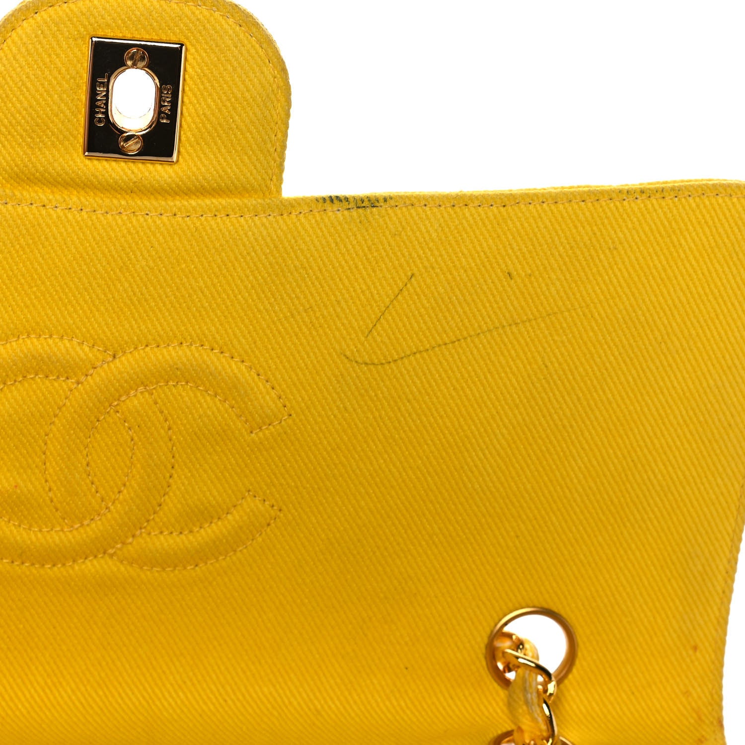 Chanel Jersey Quilted Medium Single Flap Yellow 14 of 16