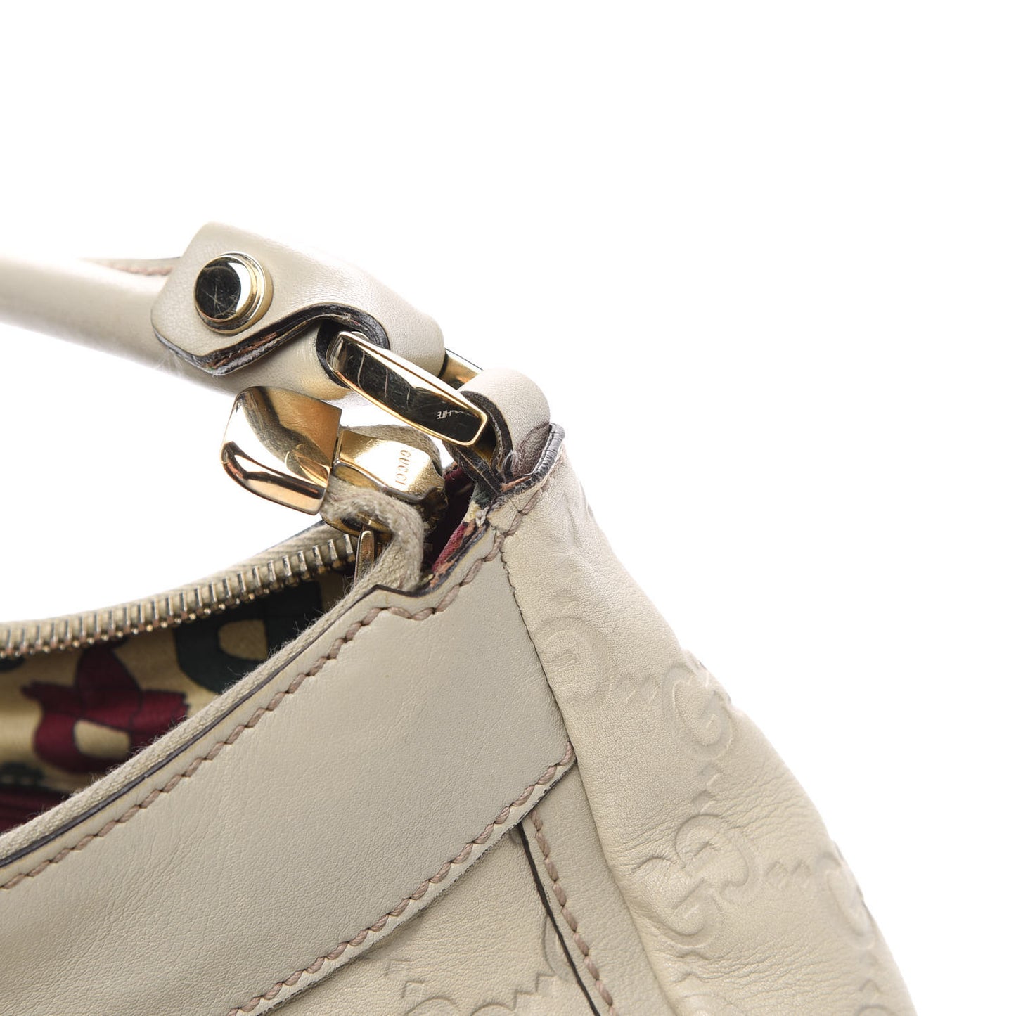 Guccissima Medium D Gold Hobo Off White