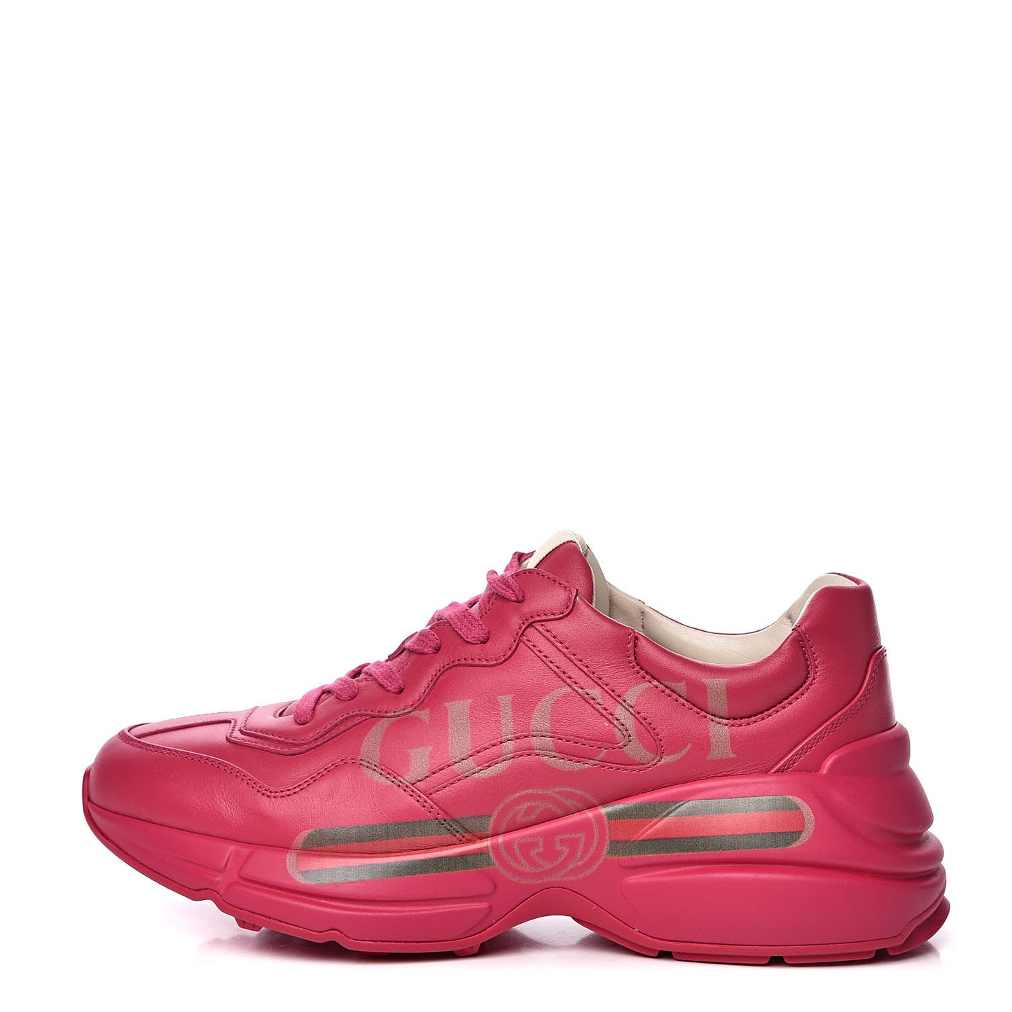 Calfskin Logo Womens Rhyton Sneakers 37.5 Box Pink