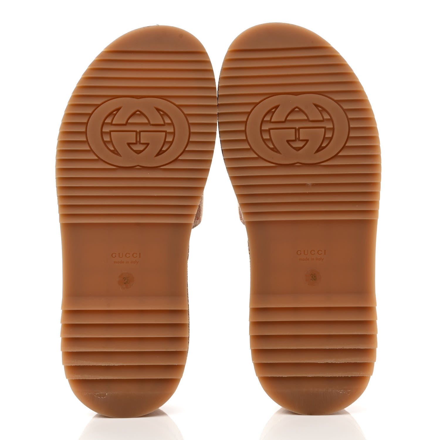 Gucci Canvas GG Monogram Angelina Platform Slide Sandals 38 Beige Ruggine 5 of 9