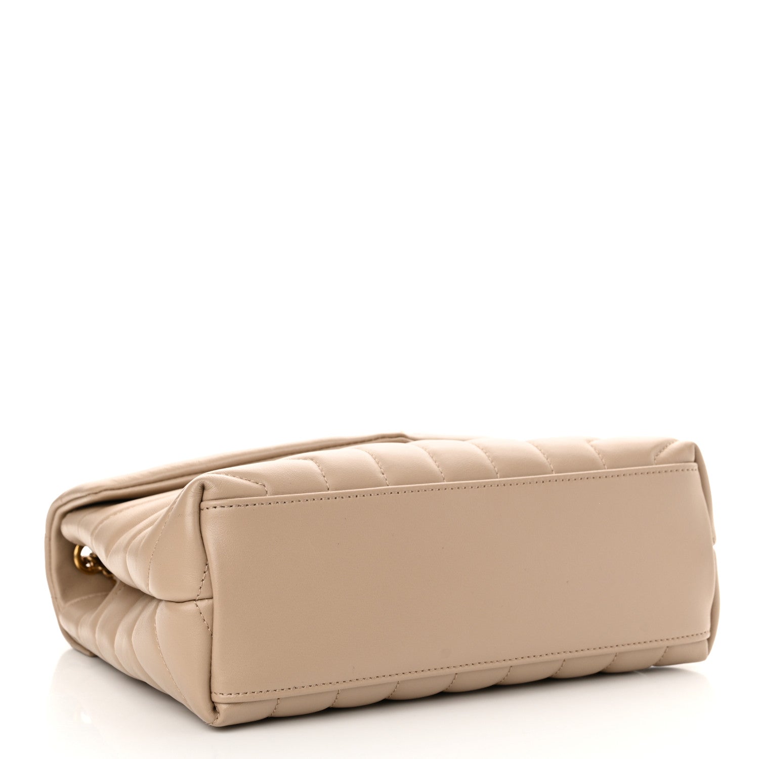 Saint Laurent Calfskin Y Quilted Monogram Small Loulou Chain Satchel Dark Beige 4 of 11