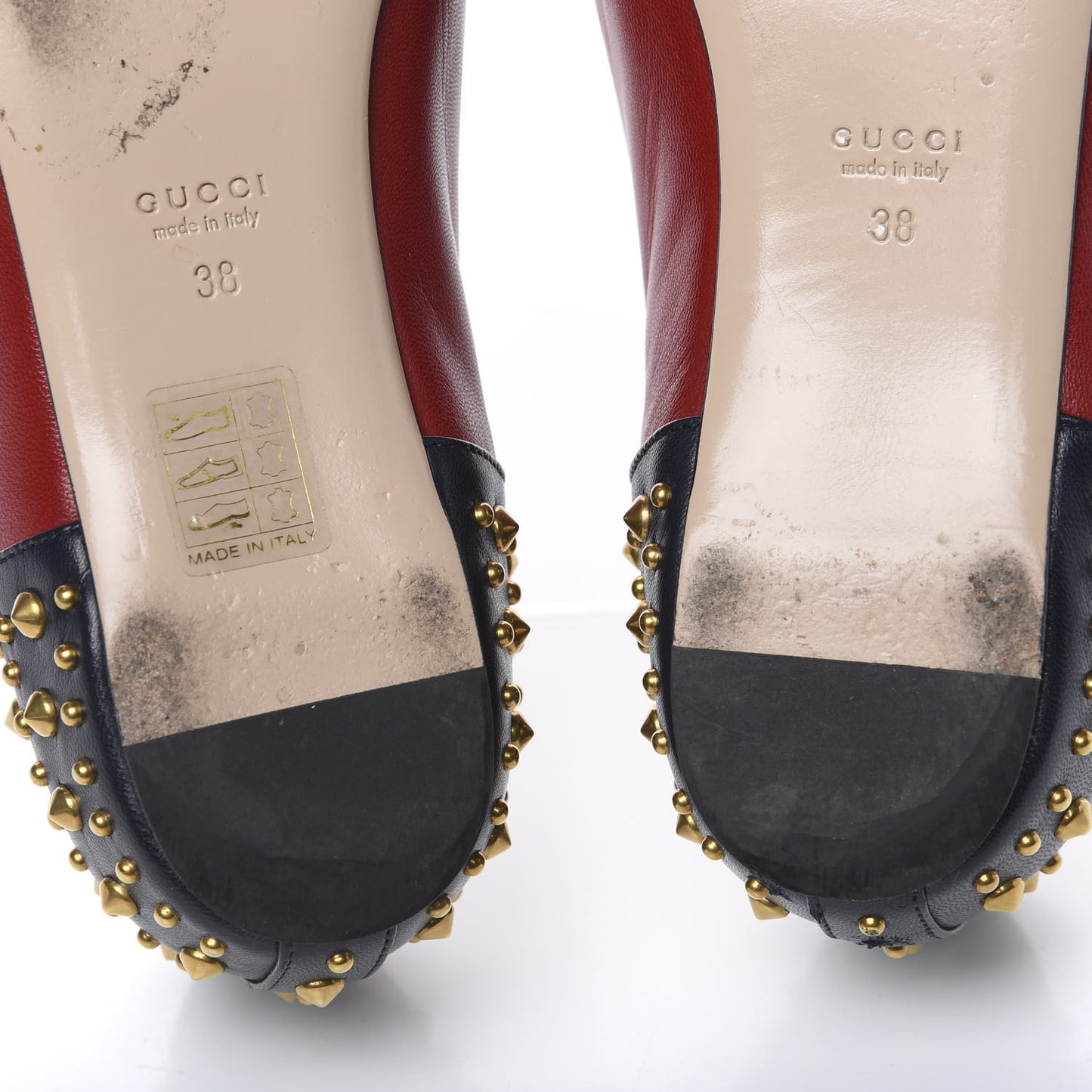 Calfskin Studded Lexi Ballerina Flats 38 Red