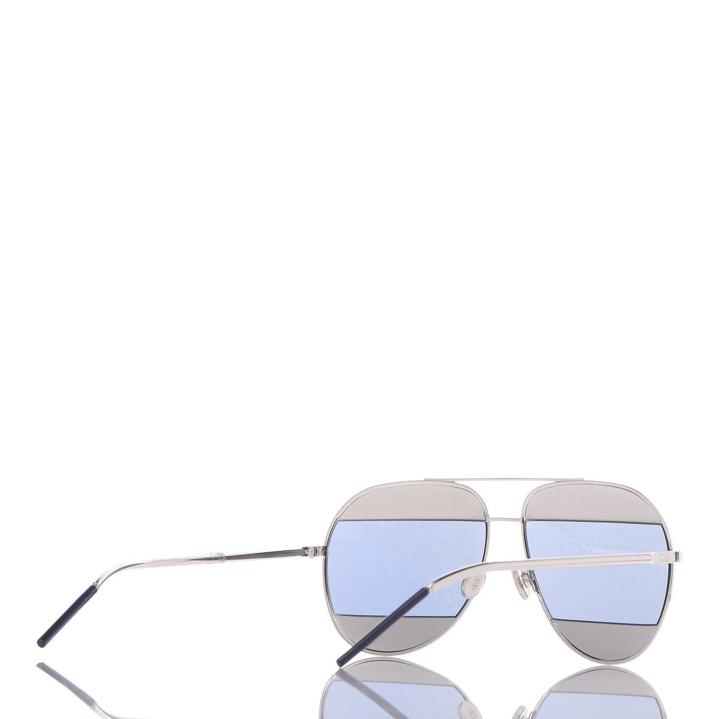 Split 1 Aviator Sunglasses Silver Blue