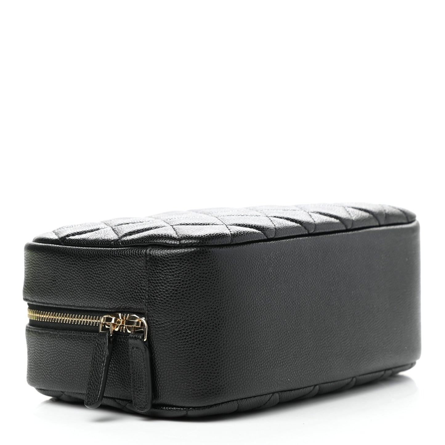 Caviar Quilted Curvy Pouch Cosmetic Case Black