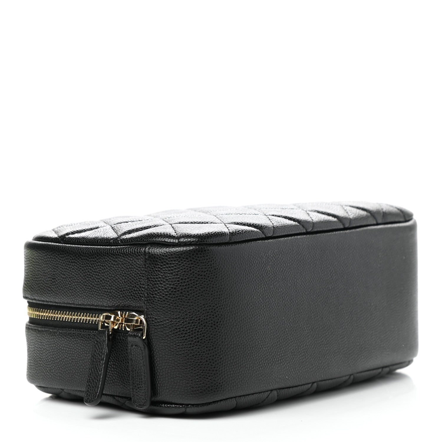 Chanel Caviar Quilted Curvy Pouch Cosmetic Case Black 4 of 7