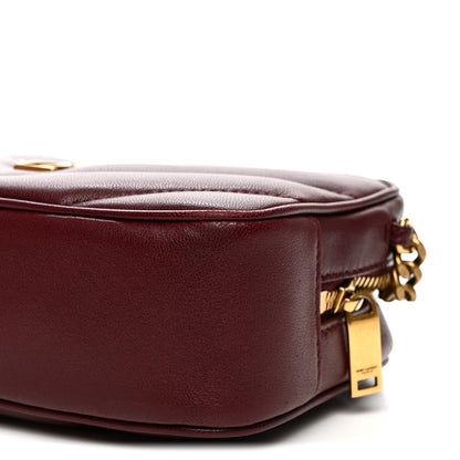 Saint Laurent Lambskin Chevron Quilted Mini Loulou Camera Bag  Rouge Cabernet 9 of 10