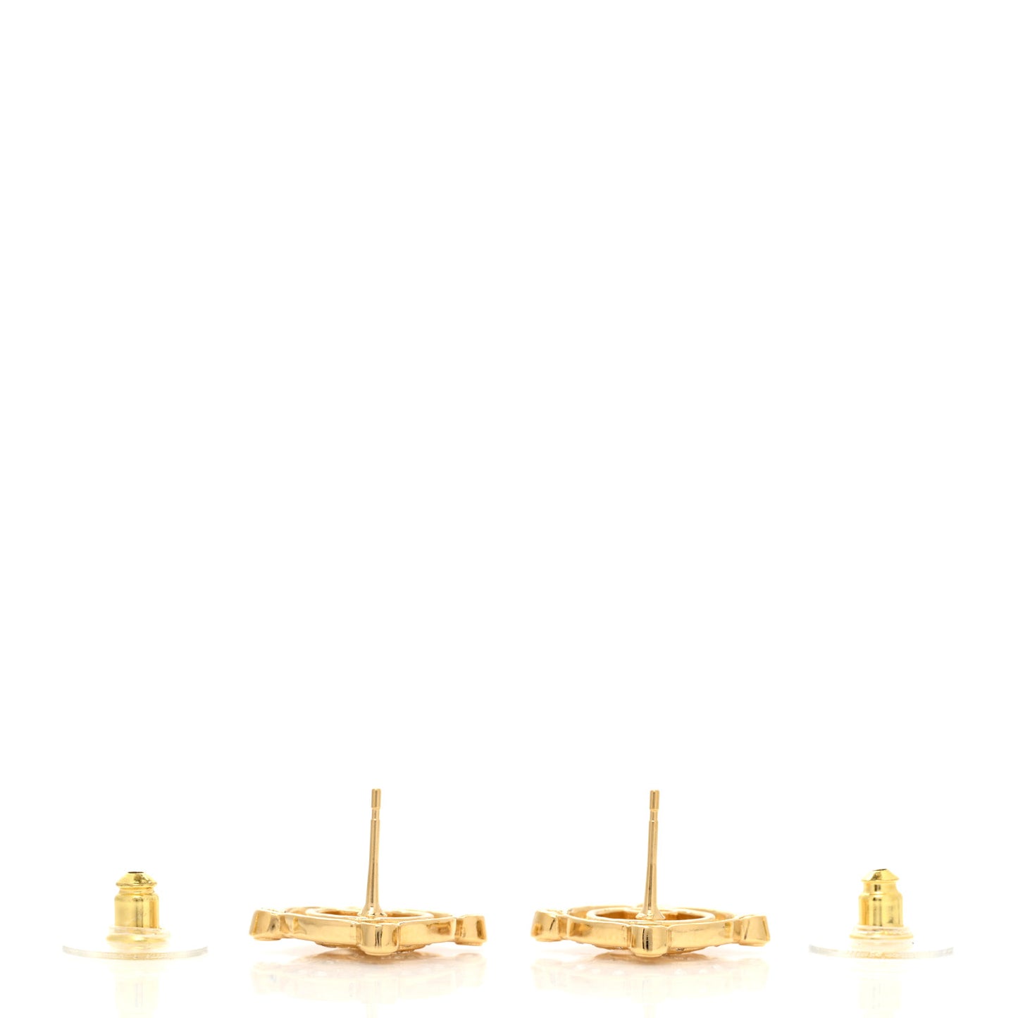 Crystal CC Chanel Earrings Gold
