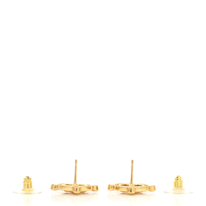 Chanel Crystal CC Chanel Earrings Gold 3 of 4