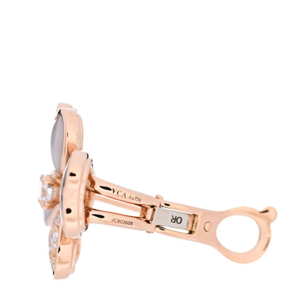 Van Cleef & Arpels 18K Rose Gold Diamond Mother of Pearl Small Cosmos Earrings 4 of 5
